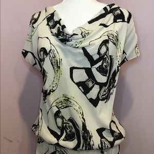 Kenneth Cole Graphic Silk Blouse